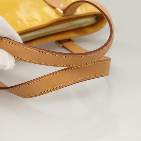 LOUIS VUITTON Monogram Vernis Houston Hand Bag Lime Yellow M91055 - Picture 7 of 13